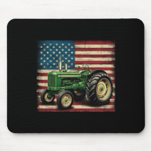 Agriculture Farm Tractor Usa Flag Tractor American Mouse Pad