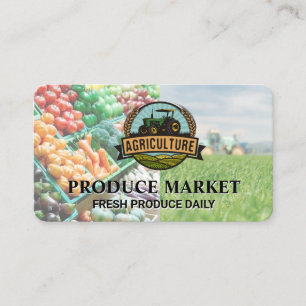 Agriculture Grower Farm Land Tractor Produce Business Card