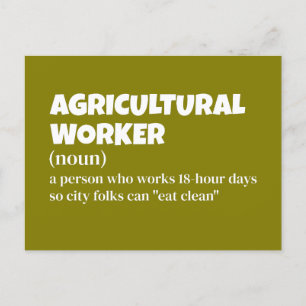 Agriculture Life – Funny Worker Definition Holiday Postcard