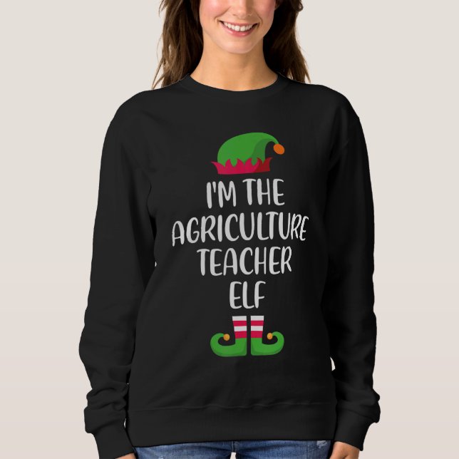 Agriculture Teacher Elf Christmas Family Matching  Sweatshirt (Front)