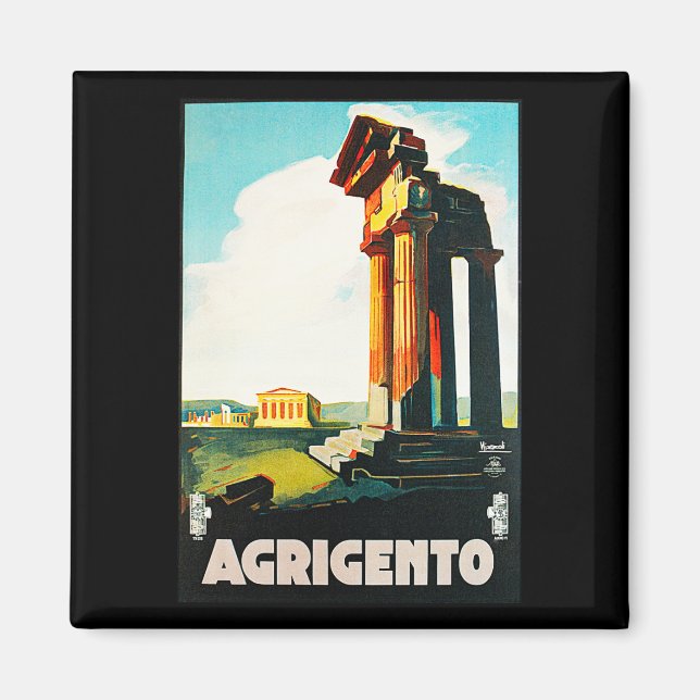 Agrigento Vintage Travel Advertisement Magnet (Front)