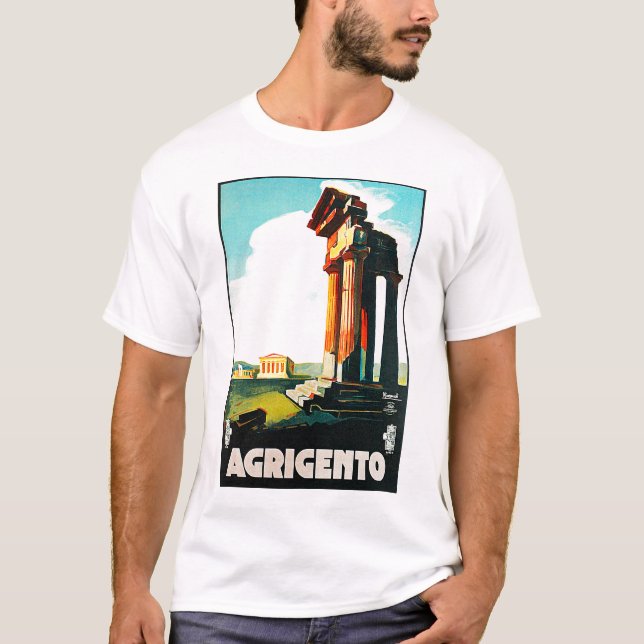 Agrigento Vintage Travel Advertisement T-Shirt (Front)
