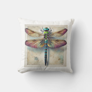 Agrionoptera Dragonfly 031124IREF217 - Watercolor Cushion