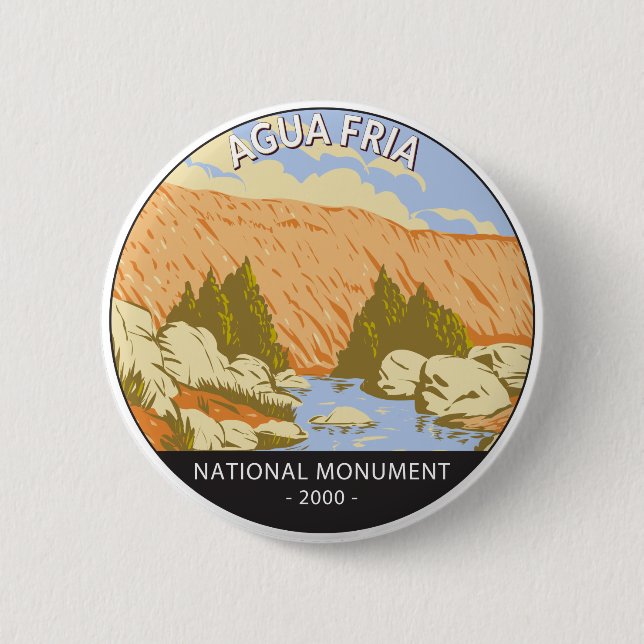 Agua Fria National Monument Badger Springs Canyon  6 Cm Round Badge (Front)
