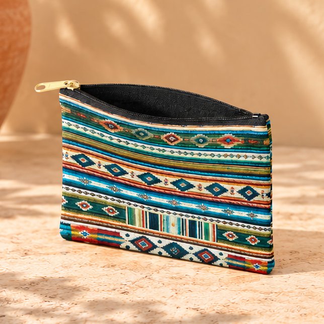 “AGUA” HISPANIC-HERITAGE SMALL ACCESSORY POUCH ("AGUA" SMALL ACCESSORY POUCH 
8.5" X 6")