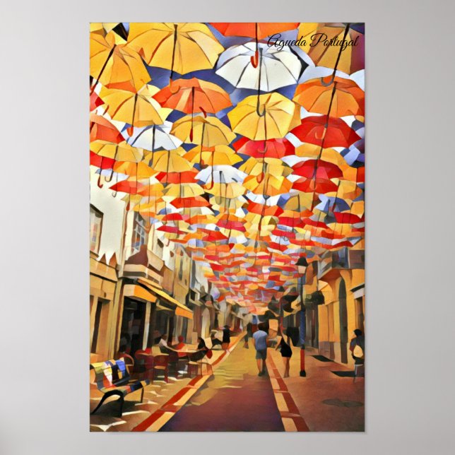 Agueda Umbrella Sky  Portugal Poster (Front)