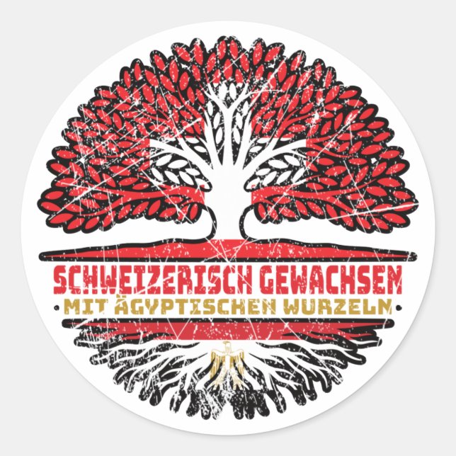 Ägypten Ägyptisch Schweizer Schweiz Baum Wurzel Classic Round Sticker (Front)