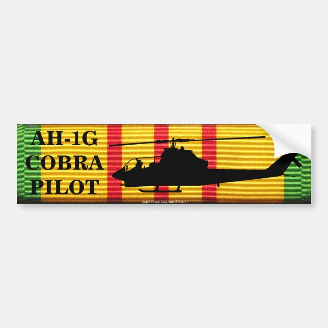 AH-1G Cobra Pilot VSM Ribbon Bumper Sticker (Front)