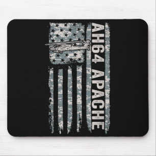 Ah-64 apache american flag helicopter camo apache  mouse pad