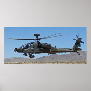 AH-64 Apache Helicopter Poster