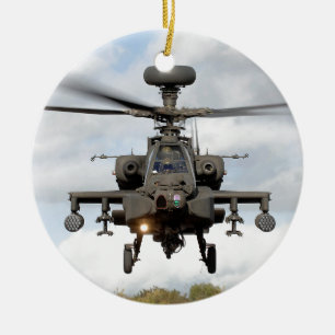 ah 64 apache longbow helocopter military ceramic tree decoration