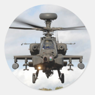 ah 64 apache longbow helocopter military classic round sticker