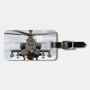 ah 64 apache longbow helocopter military luggage tag