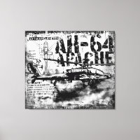 AH-64 Apache Wrapped Canvas