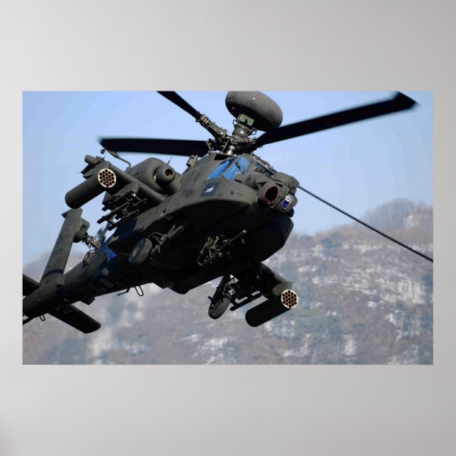 AH-64D Apache Helicopter Poster (Front)