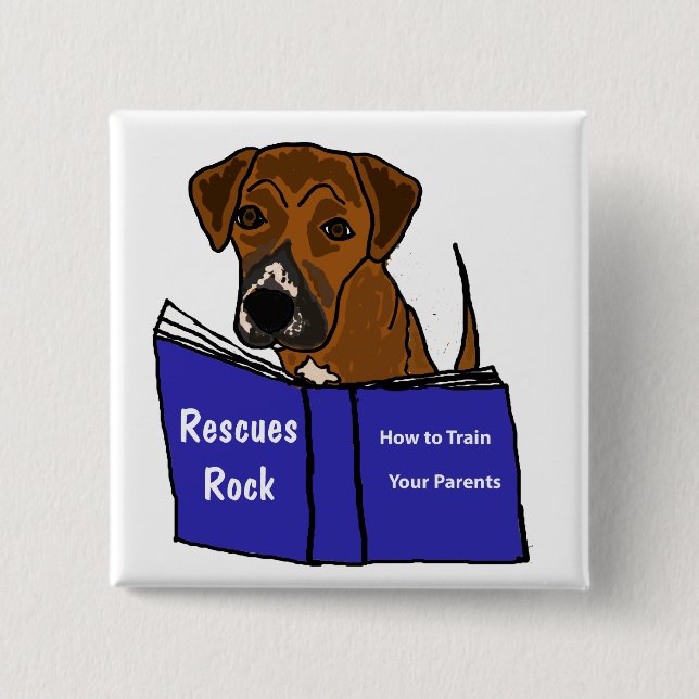 AH- Cute Puppy Dog Rescue Button (Front)