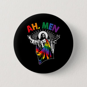 Ah Men Funny Lgbt, Easter Gay, Christian Costume  6 Cm Round Badge