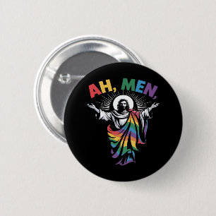 Ah Men Funny LGBT Gay Pride 6 Cm Round Badge