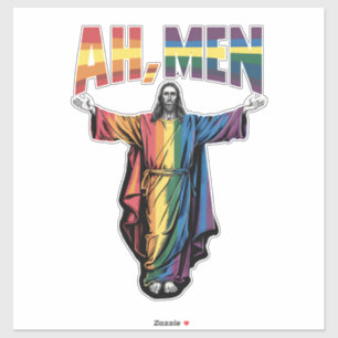 Ah Men Funny LGBT Gay Pride Jesus Christian