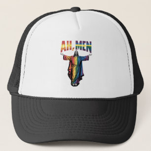 Ah Men Funny LGBT Gay Pride Jesus Christian Trucker Hat