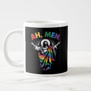 Ah Men Funny LGBT Gay Pride Large Coffee Mug