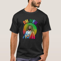 Ah,Men Jesus Christ LGBTQ Rainbow Colours Christia