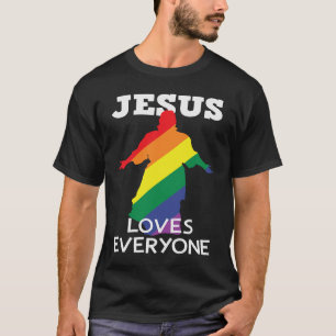 Ah Men LGBT Gay Pride Jesus Rainbow Flag Christian T-Shirt
