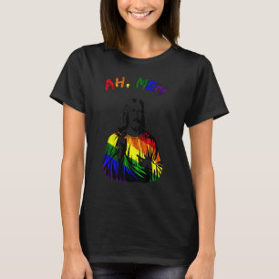Ah Men   Lgbt Gay Pride Jesus Rainbow Peace Flag 2 T-Shirt