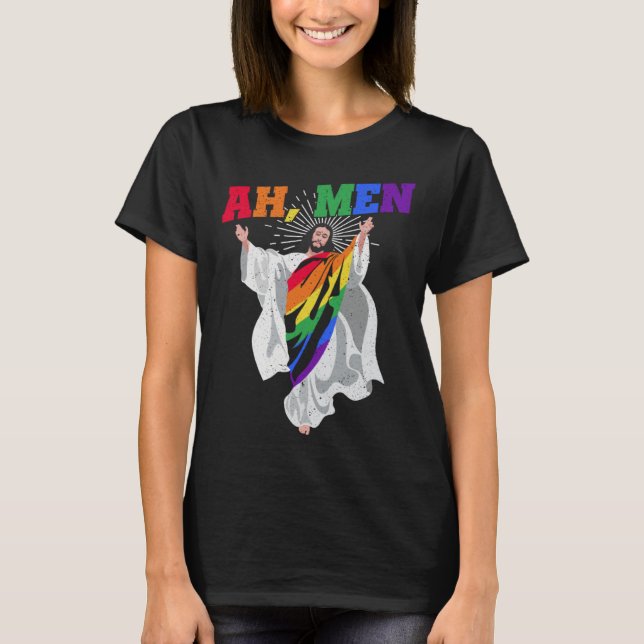 Ah Men Pride Month Human Rights Proud Ally Queer L T-Shirt (Front)