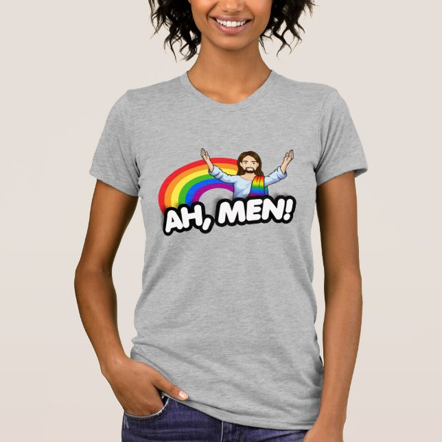 Ah Men - Rainbow Jesus T-Shirt (Front)