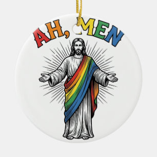 Ah Men Rainbow Religious Vintage Ceramic Tree Decoration