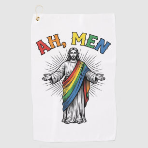 Ah Men Rainbow Religious Vintage Golf Towel