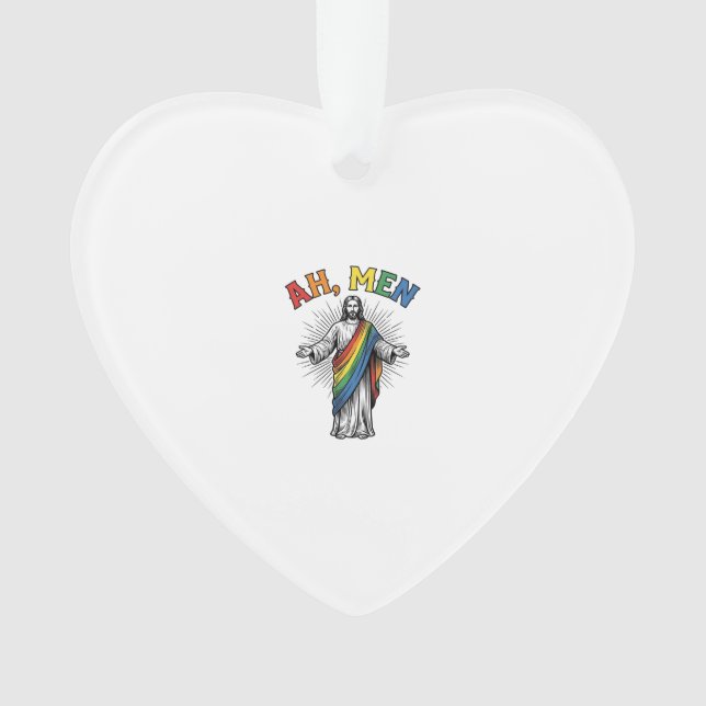 Ah Men Rainbow Religious Vintage Ornament (Front)
