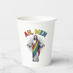 Ah Men Rainbow Religious Vintage Paper Cups