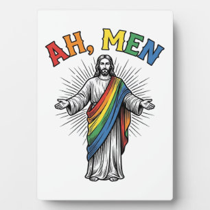 Ah Men Rainbow Religious Vintage Plaque