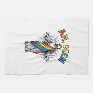 Ah Men Rainbow Religious Vintage Tea Towel