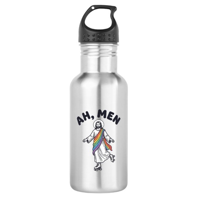 Ah Men Roller Skating Faith Vector Design_1 532 Ml Water Bottle (Front)