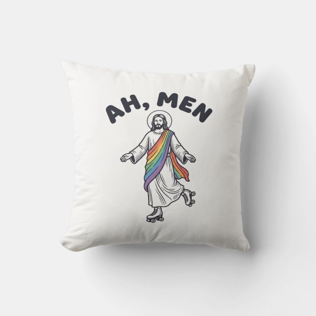 Ah Men Roller Skating Faith Vector Design_1 Cushion (Front)