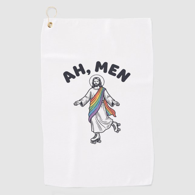 Ah Men Roller Skating Faith Vector Design_1 Golf Towel (Front)