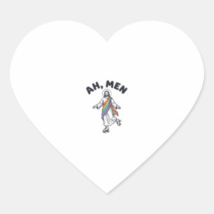 Ah Men Roller Skating Faith Vector Design_1 Heart Sticker