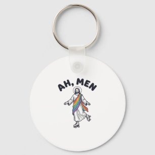 Ah Men Roller Skating Faith Vector Design_1 Key Ring