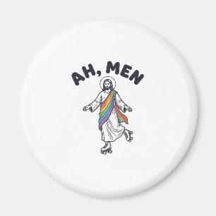 Ah Men Roller Skating Faith Vector Design_1 Magnet