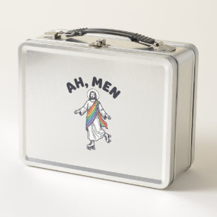 Ah Men Roller Skating Faith Vector Design_1 Metal Lunch Box