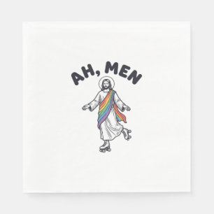 Ah Men Roller Skating Faith Vector Design_1 Napkin