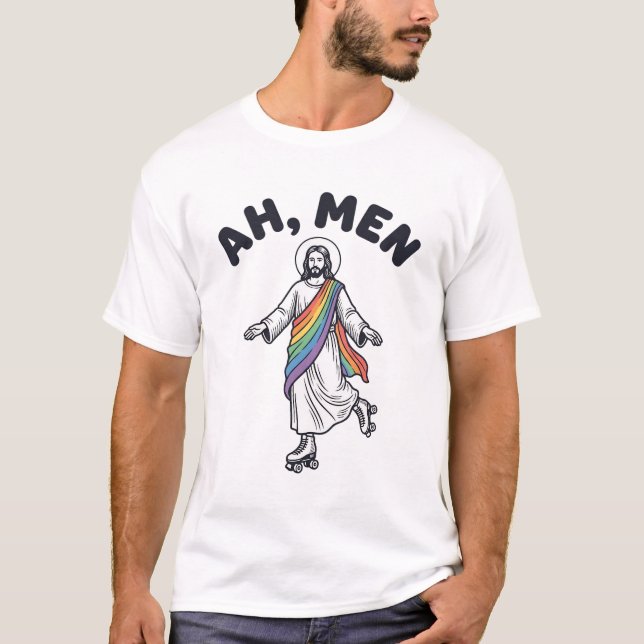 Ah Men Roller Skating Faith Vector Design_1 T-Shirt (Front)