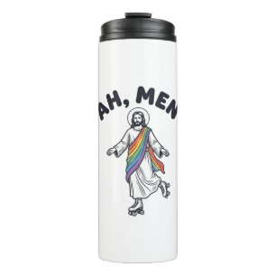 Ah Men Roller Skating Faith Vector Design_1 Thermal Tumbler