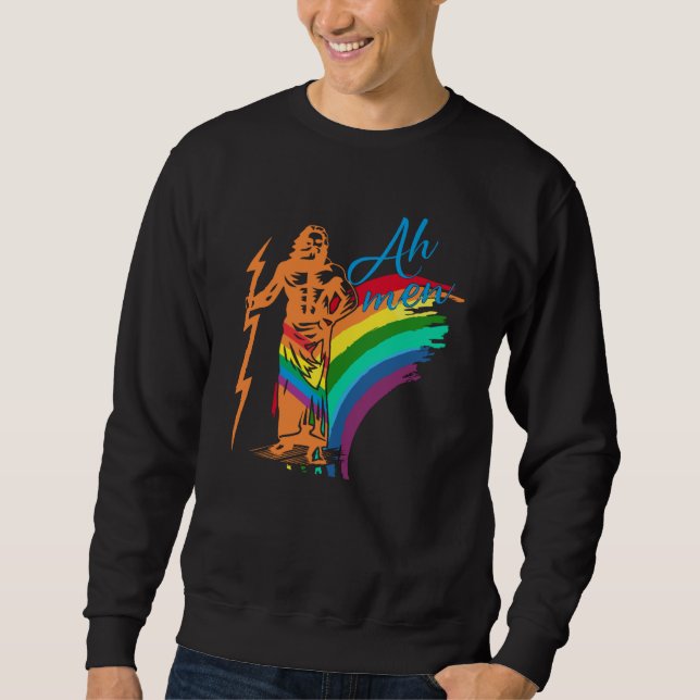 Ah Men Support LGBTQ Gay Pride Month Cute Gay For  Sweatshirt (Front)