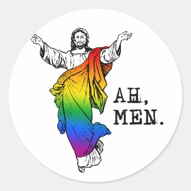Ah Men T-Shirt Classic Round Sticker (Front)
