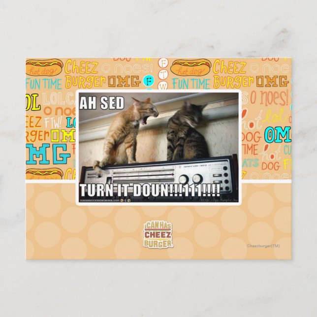 Ah Sed Turn it Down!! Postcard (Front)
