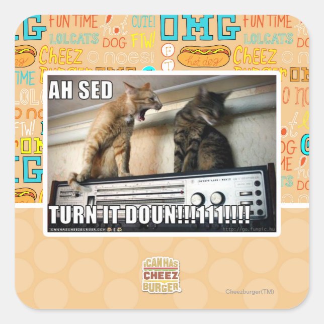 Ah Sed Turn it Down!! Square Sticker (Front)